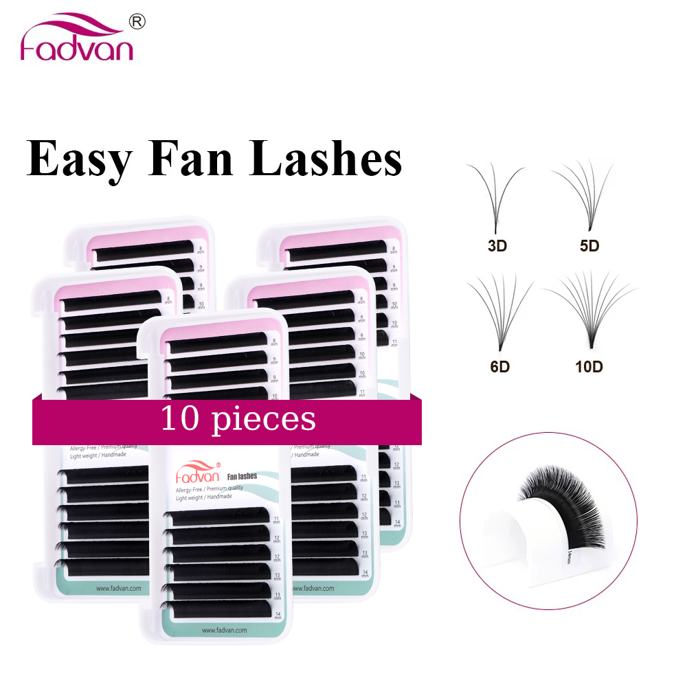 Eyelash Extension Russian - 10-Koffer, leicht ausgestattete Wimpernverlängerung, künstliche Nerz-Flare,