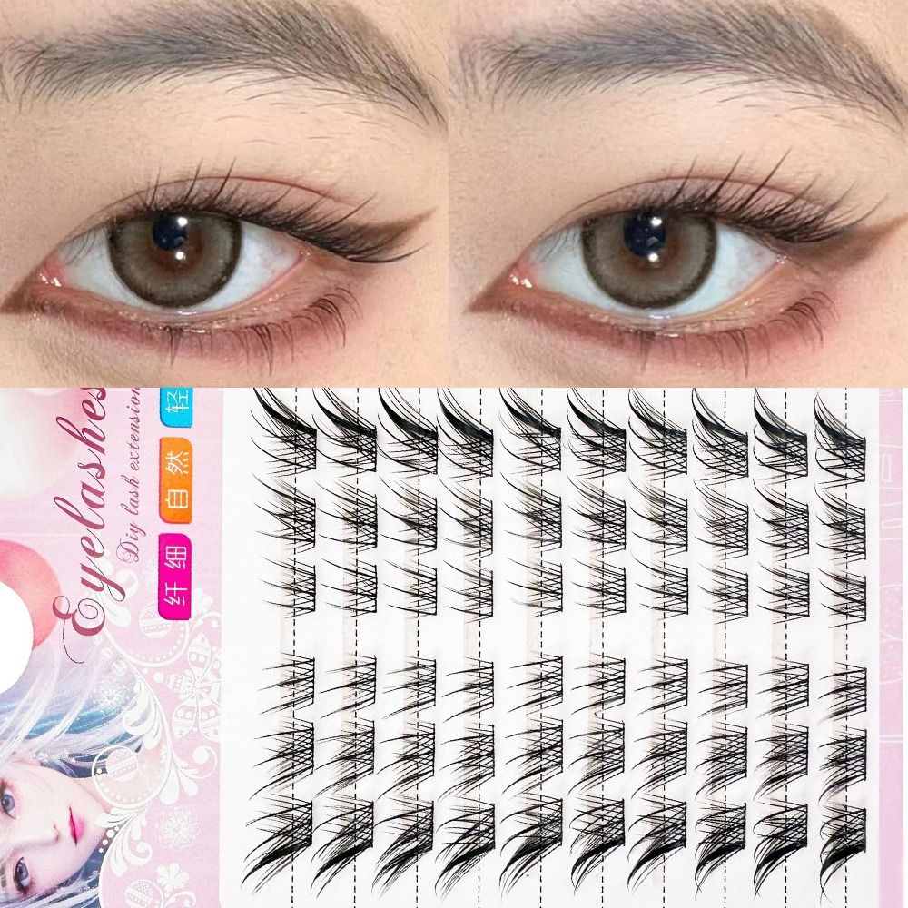 Eyelash Extension For Asian Eyes - 3D Cat Eye Clusters Wimpern Natürliche
