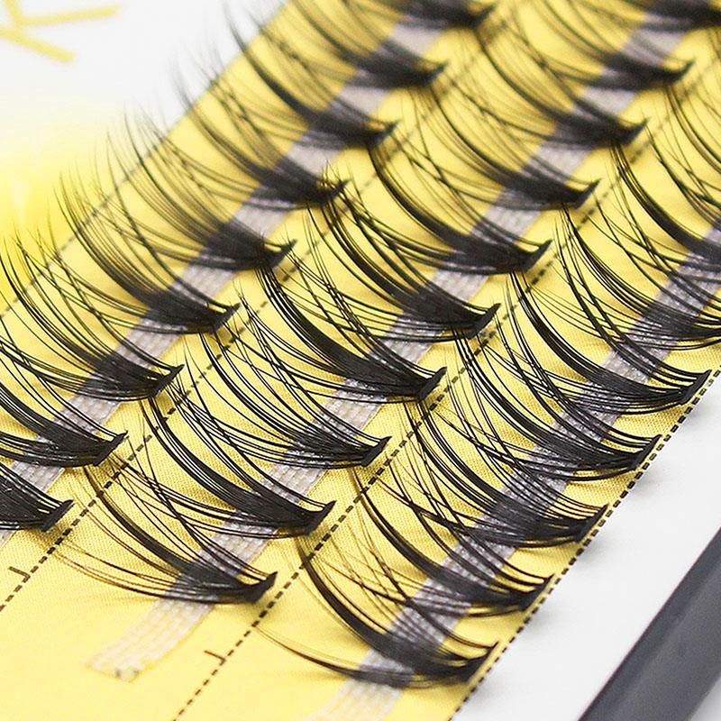 Eyelash Extension Human Hair - Kimcci 60 Bündel Nerz-Wimpernverlängerung, natürliches 3D-Russisches
