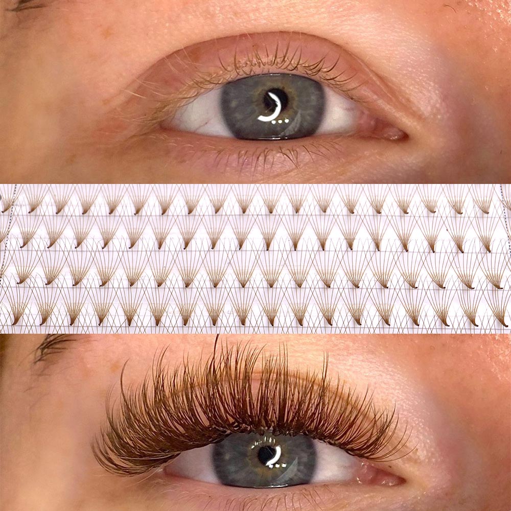 320 farbige, spitz zulaufende, – Eyelash Extension Russian Bewertung und Preis